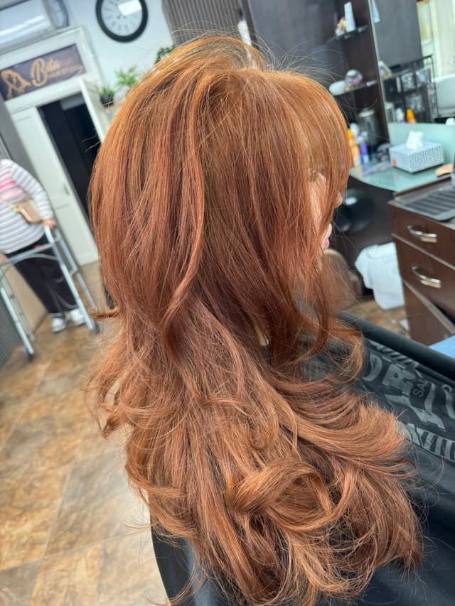 Hair colour and styling result at Bita Hair Studio