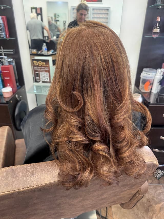 Hair colour and styling result at Bita Hair Studio